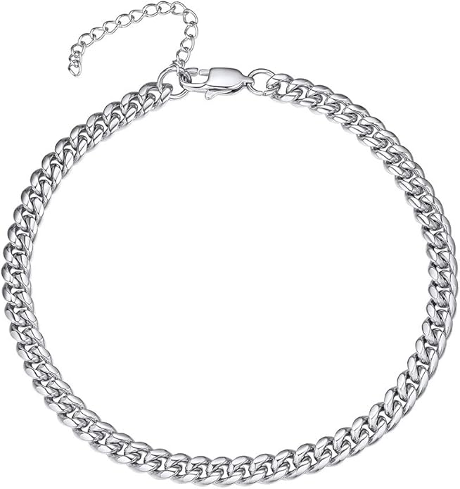 PROSTEEL Stainless Steel Chain Anklets for Women, Silver/Gold Tone, Ankle Bracelets Hypoallergenic, 8-10.5 Inch Adjustable, Come with Box