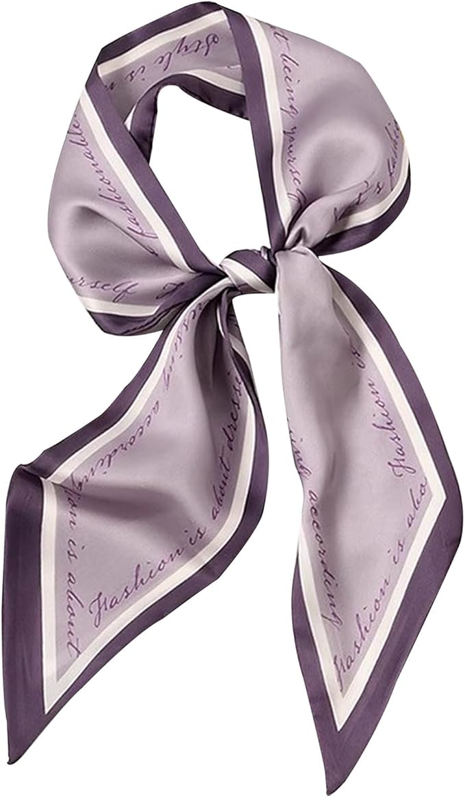 kcctoo 59" Mulberry Silk Like Head Scarf Women's Fashion Square Neck Satin Scarfs for Bag Hair Scarves Gift 59 * 5.9”