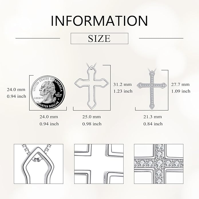 JBAERD Couples BFF Matching Necklaces 925 Sterling Silver Cross/Yin Yang/Sun Moon/Mountain Wave Pendant Necklace Anniversary Birthday Gifts