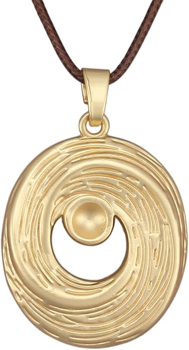Long Boho Necklaces for Women Vintage Leather Wooden Pendant Y Choker Ethnic Style Gold Circle Hippie Sweater Necklace