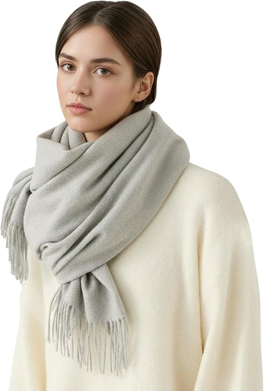 FLEESOFT Winter Wool Scarf Shawl -Thick Oversized Pashmina Shawl Wrap,Soft Warm Winter Scarves,Travel Blanket Scarf for Women