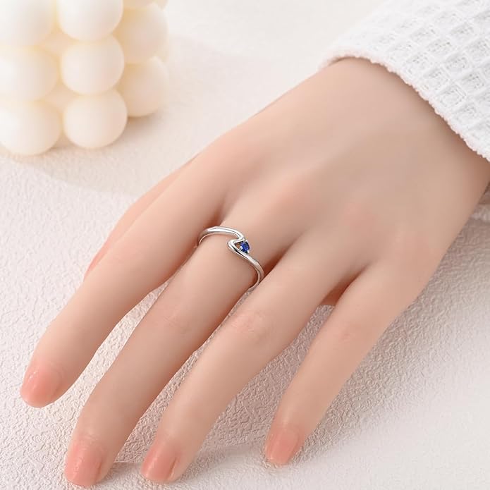 NARMO 925 Sterling Silver Rings for Women Evil Eyes Rings Entwined Line Cubic Zirconia Rings Simple Stackable Finger Rings Engagement Ring Personality Rings Size 6-9