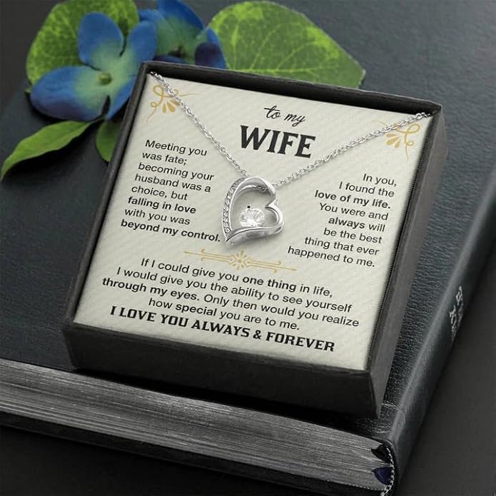 To My Future Wife Necklace - Promise Necklace For Her, Fiance Gifts For Her, Birthday Gifts For Future Wife With Message Card, To My Soulmate Necklace For Women Women Romantic Jewelry With Message Card, Gift Box