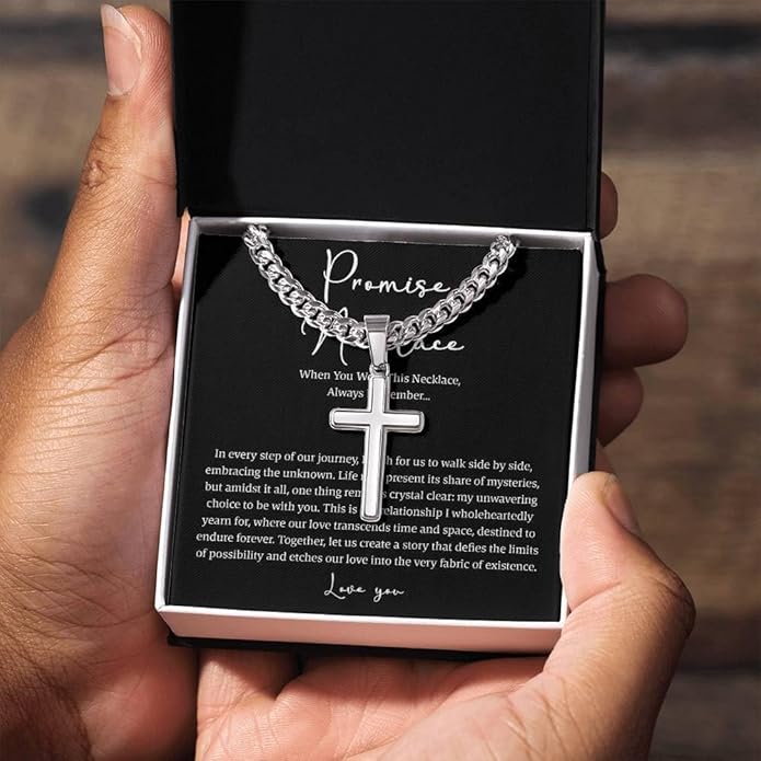 VIRAGIL To My Man Necklace Chain for Men, Silver Stainless Steel Chain Jewelry, Romantic Gift from Partner for Birthday Valentine or Everyday Wear with Meaning