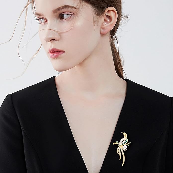 Animal Brooch for Women Girls 18k Gold Plated Animal Brooch Pin Rhinestone Animal Brooch Lapel Pin Jewelry Thanksgiving Day Birthday Wedding Gifts for Mom Wife