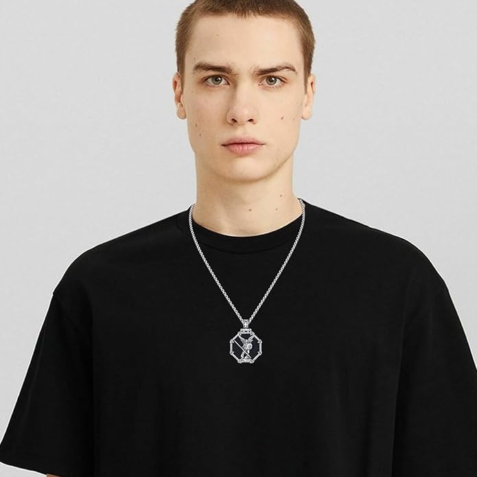 Taioiat Saint Necklace 925 Sterling Silver St Necklace Amulet Pendant Jewelry Religious Gift for Men Women
