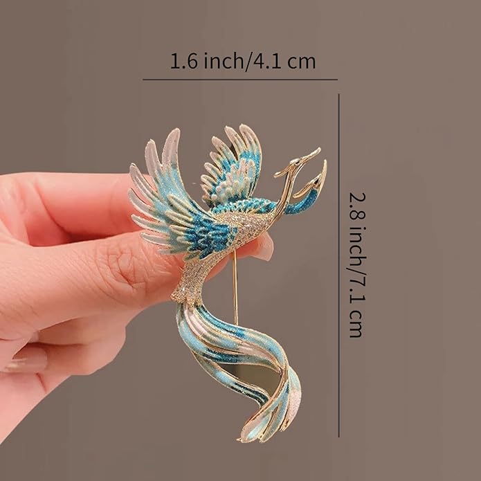Chinese Phoenix Brooch for Women, Exquisite Vintage Enamel Boutonniere, Elegant Coat and Suit Pendant Necklace