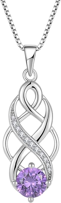 Infinity Celtic Knot Necklace 925 Sterling Silver Irish Pendant Birthstone Jewelry for Women