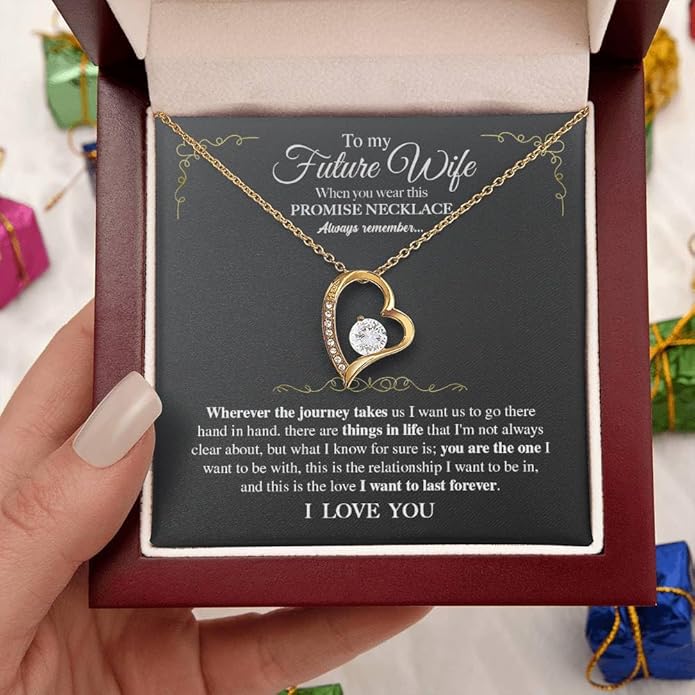 To My Future Wife Necklace - Promise Necklace For Her, Fiance Gifts For Her, Birthday Gifts For Future Wife With Message Card, To My Soulmate Necklace For Women Women Romantic Jewelry With Message Card, Gift Box