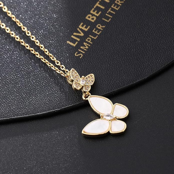 18k Gold Plated Necklace for Women Trendy Dainty Charm Evil eye Italian horn hummingbird starfish seashell bow elephant snake butterfly ladybug PendentMinimalist Delicate Jewelry for Women