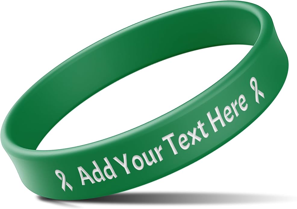Custom Rubber Bracelets with Text Logo Clipart Customizable Bracelet Personalized 1/2 Inch Silicone Wristbands for Awareness, Events, Support, Promotions