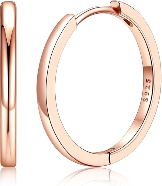 Silvora 925 Sterling Silver Small Hoop Earrings for Women Huggie Earrings Hypoallergenic Cartilage Earrings Tiny Hoops 6mm/8mm/10mm/12mm/14mm/16mm/18mm/20mm