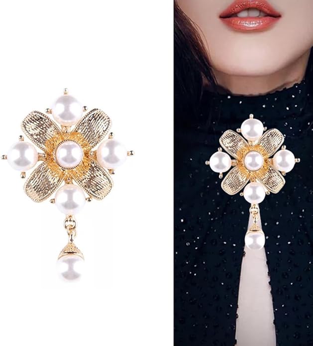 JKQBUX Versailles series Baroque elegant Brooches Pin for Women Men Girls Retro Court Pearl Corsage Pin delicate accessory