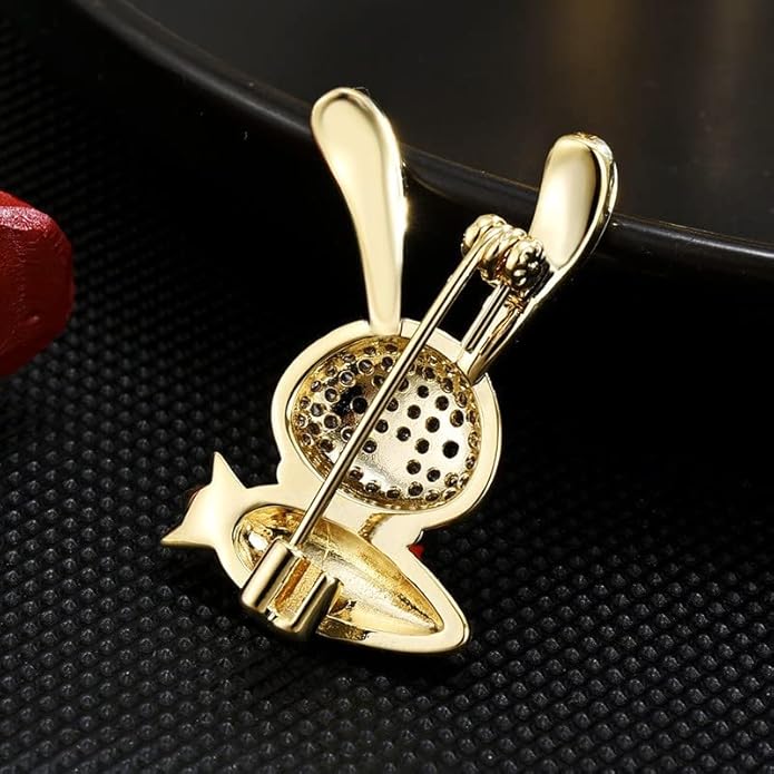 18K Gold Brooch Rhinestone Animal Brooch Pin Elegant Lapel Pin Wedding Jewelry Christmas Gift Dress Accessories for Women