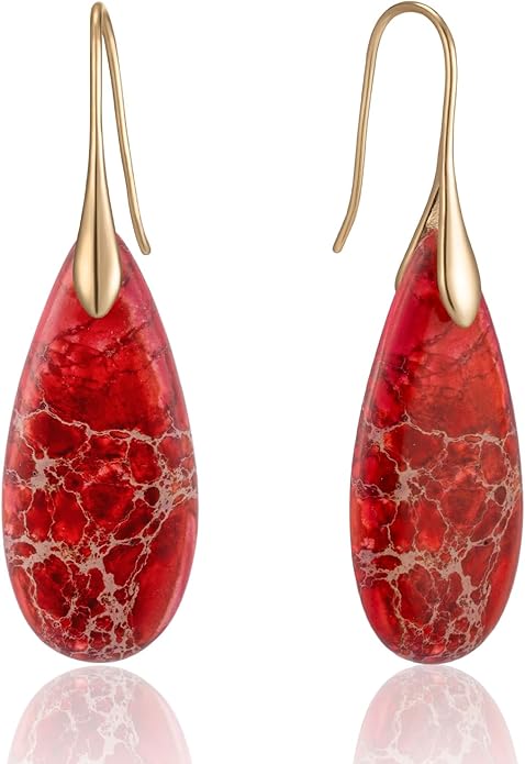 SELOVO Stone Fishhook Dangle Drop Earrings Statement Earrings for Women Stone