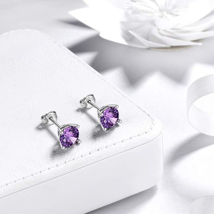 Aurora Tears 925 Sterling Silver 12 Birthstones Necklace/Earring/Ring/Bracelet Women Birthstone Pendant Crystal Fashion Birthday Jewelry Christmas Gift for Girls Women