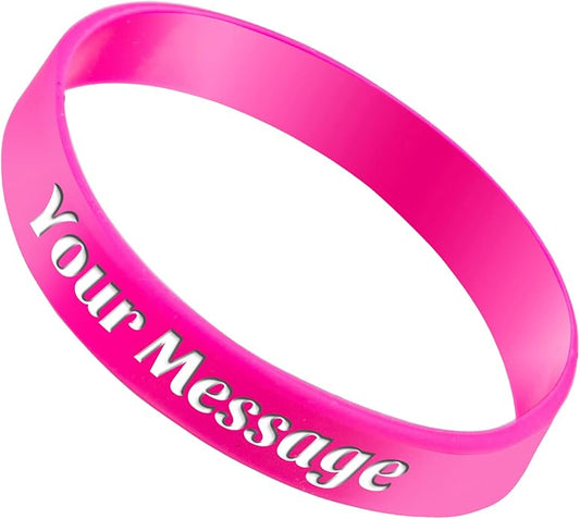 50Pcs Custom Silicone Wristbands Personalized Debossed Rubber Bracelets for Motivation, Party favors, Events, Birthdays, Awareness