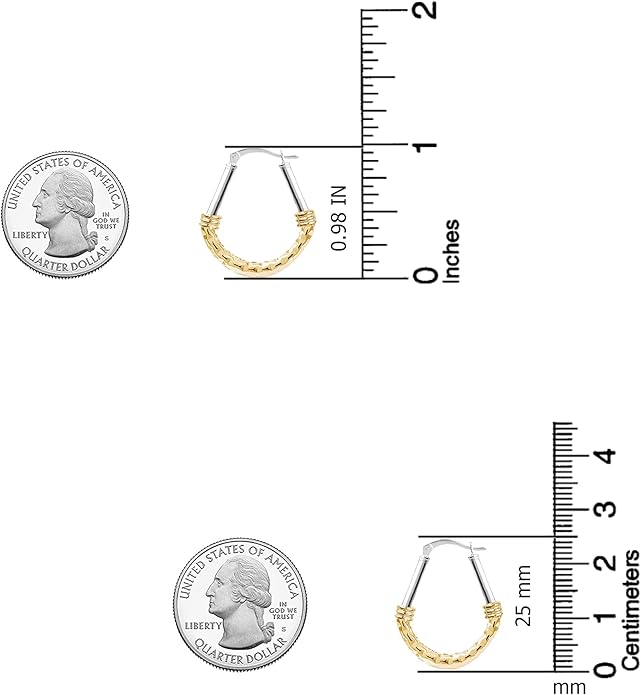 LeCalla 925 Sterling Silver Hoop Earrings | Italian Design Classic Diamond-Cut Textured Earring Hoops | Women's Drop Shape Oval Hoop Earring Jewelry for Women