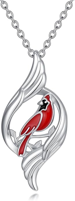 Dove/Hummingbird/Red Cardinal Necklace 925 Sterling Silver Turquoise/Opal/MoonStone/Malachite Bird Necklace Dove Pendant Jewelry for Women Men