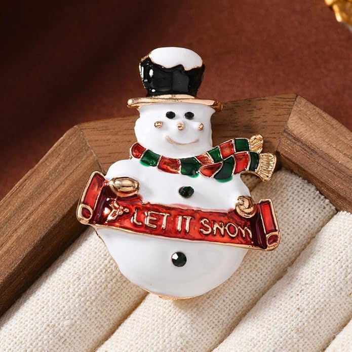 ONLYJUMP Christmas Bell Brooch Pins for Women Girls Lovely Crystal Christmass Tree Snowflake Bell Reindeer Snowman Brooches Colorful Xmas Enamel Pins Holiday Party Gift