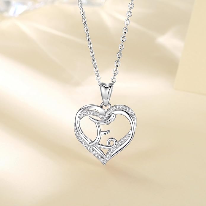 INFUSEU Unique Initial Necklaces for Women Girls Small Heart Letter Jewelry, Meaningful Personalized Gifts