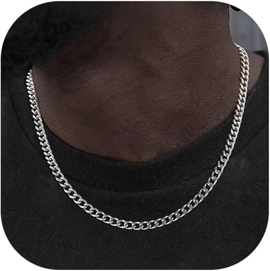 ChainsHouse Miami Cuban Link Chain Necklace for Men, 4.8mm/6mm/10mm/14mm Width, 14K Gold Plated/Stainless Steel/Black Mens Chunky Hip Hop Necklace Curb Chains, 14"-30" Length, Come Gift Box