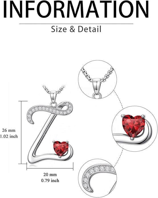Christmas Gifts for Women Alphabet A to Z Initial Birthstone Pendant Necklaces for Women - 18k White Gold Plated Personalized Name Jewelry Valentine Mothers Day Birthday Gifts for Women Her Girlfriend