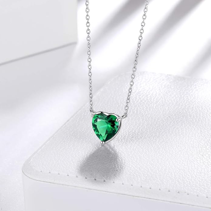 Aurora Tears 925 Sterling Silver 12 Birthstone Hearts Jewelry Women Crystal Wedding/Engagement/Bridal Heart Necklace/Earring/Ring/Bracelet Sets Jewellery