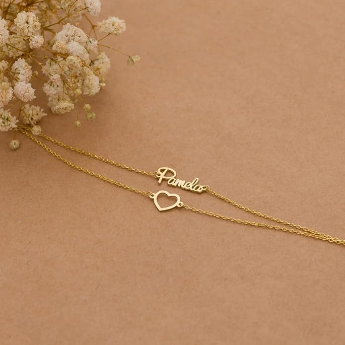Custom Bracelet with Name 18K Gold Plated Personalized Name Ankle Bracelet Adjustable, Customized Beach Jewelry Gifts for Women Girlfriend