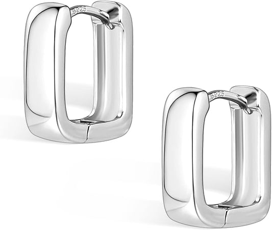 925 Sterling Silver Earrings Small Chunky Silver Earrings for Women Trendy 14K Gold Plated Hypoallergenic Cute Thick Huggie Hoops Earing Jewelry for Women Gifts