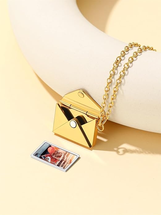 Supcare Locket Necklace That Holds Pictures-Engraved Photo Pendant Custom Jewellery Gifts for Men Women (with Jewellery Gift Box)