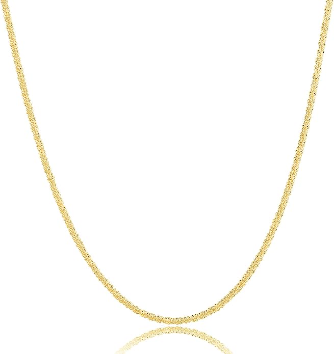 925 Sterling Silver Singapore Chain Lobster Clasp Paperclip Necklace for Women Sparkling Chain 2mm2.5mm3mm4mm5mm Gifts for Her