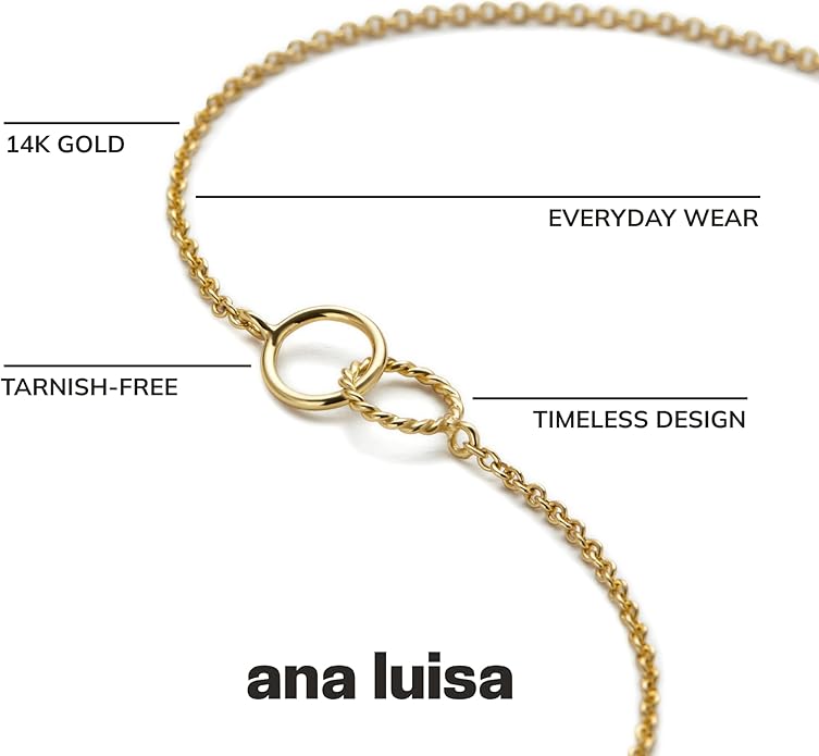 Ana Luisa Pendant Necklaces for Women - 14K Gold Plated and Silver Rhodium Necklace - Pearl, Heart, Circle, Moonstone, Gemstone, Knot Charm Styles - Hypoallergenic, Dainty, Trendy Layering Necklaces