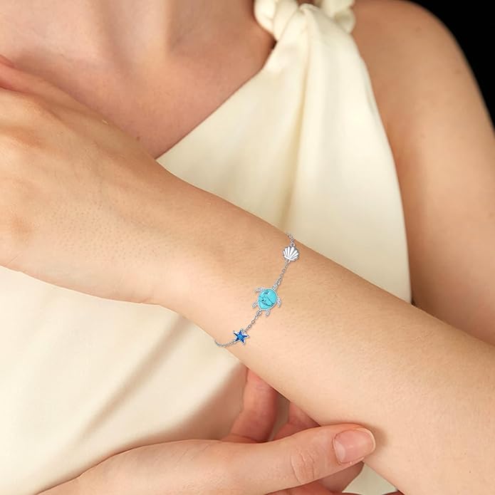Animal Bracelet for Women 925 Sterling Silver Cat/Dolphin/Turtle/Horse Bracelet Jewelry Gifts