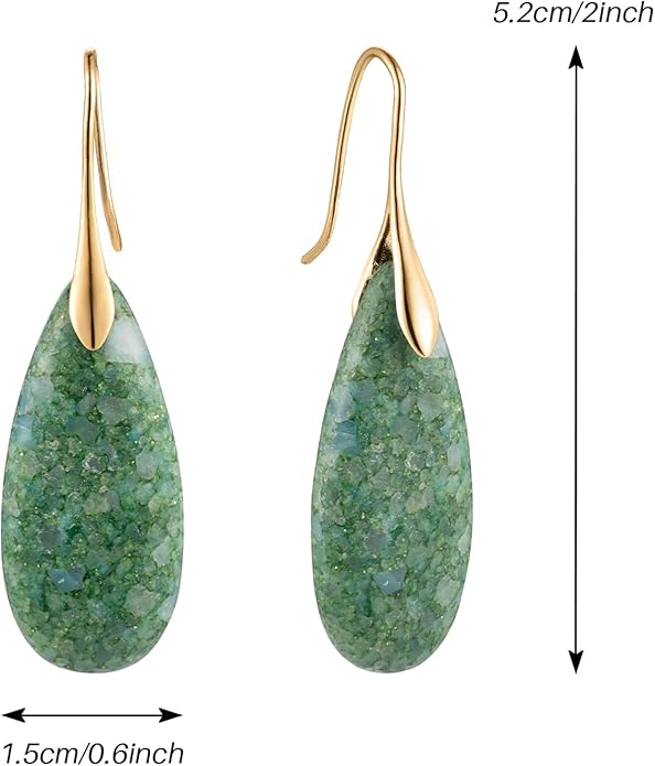 SELOVO Stone Fishhook Dangle Drop Earrings Statement Earrings for Women Stone
