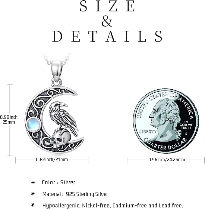 KoyeKei Sterling Silver Halloween Necklace Gothic Jewelry Gifts for Women Men