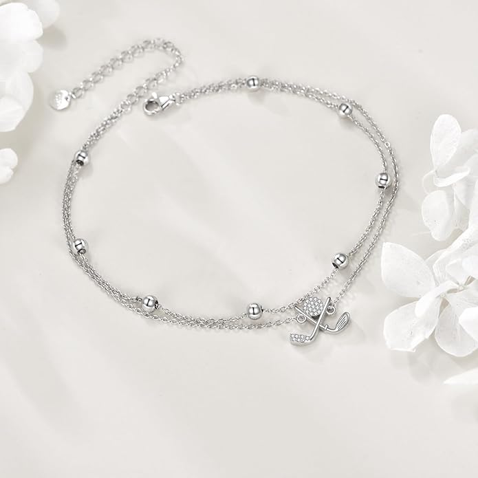 TIGER RIDER Dragonfly Anklet Sterling Silver Dragonfly Gifts Jewelry for Women with Crystal Birthday Anniversary