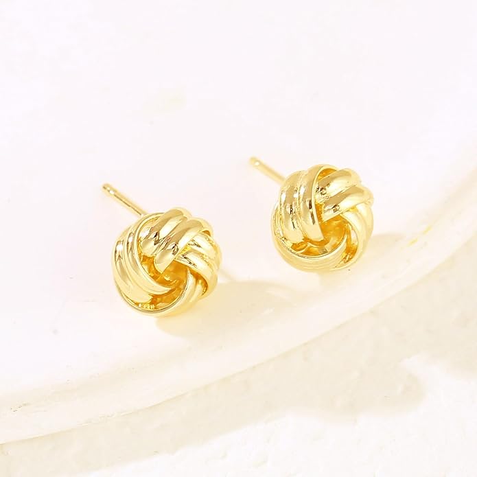14K Gold Plated Knot Earrings for Women Gold Silver Earrings Heart Link Drop Dangle Earring Chunky Golden Knotted Statement Jewelry