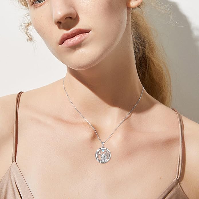 TIGER RIDER Tree of Life Necklace Sterling Silver Family Tree Pendant Jewelry for Mother Grandmother