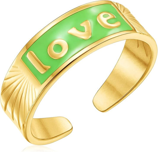 Gold Emerald Rings Gold Rings for Women Dainty Green Rings Cut Emerald Gemstones CZ Non Tarnish Gold Rings 14K Gold Plated Rings for Women Band Size 6/7/8/9