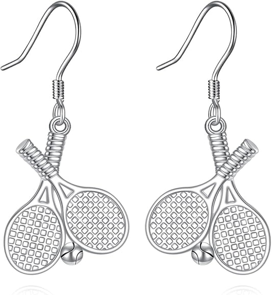 Pickleball/Tennis/Soccer/Volleyball/Golf/Hockey/Basketball Earrings for Women 925 Sterling Sliver Sports Ball Earrings Pickle Ball Dangle Earrings Pickleball Jewelry Gifts for Women Lover