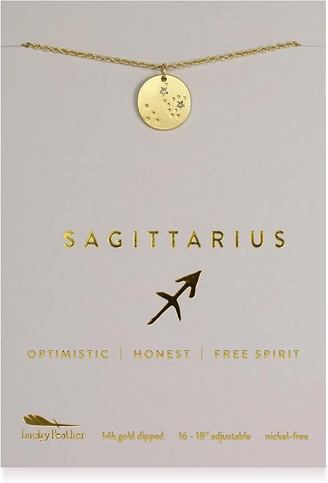 Lucky Feather Zodiac necklaces for women | Scorpio 14K Gold-Plated Astrology Pendant for Girls | Horoscope Sign Zodiac gift | Great Christmas Stocking Stuffer | Trendy Birthday Jewelry Gift | 16” - 18”