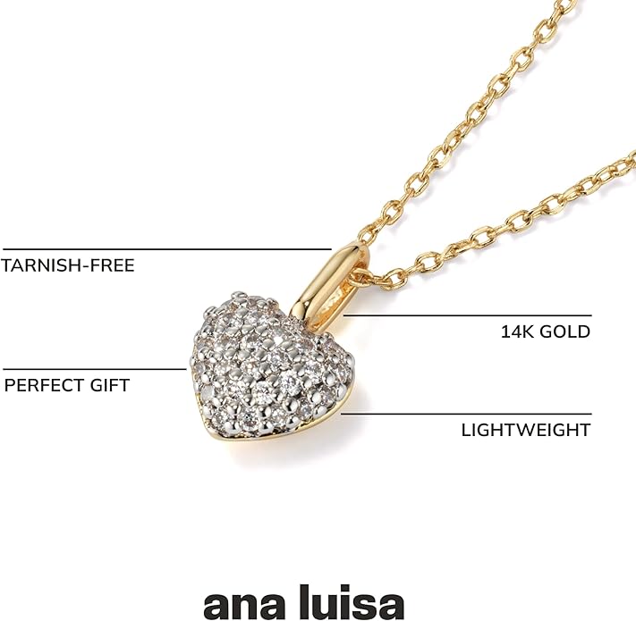 Ana Luisa Pendant Necklaces for Women - 14K Gold Plated and Silver Rhodium Necklace - Pearl, Heart, Circle, Moonstone, Gemstone, Knot Charm Styles - Hypoallergenic, Dainty, Trendy Layering Necklaces