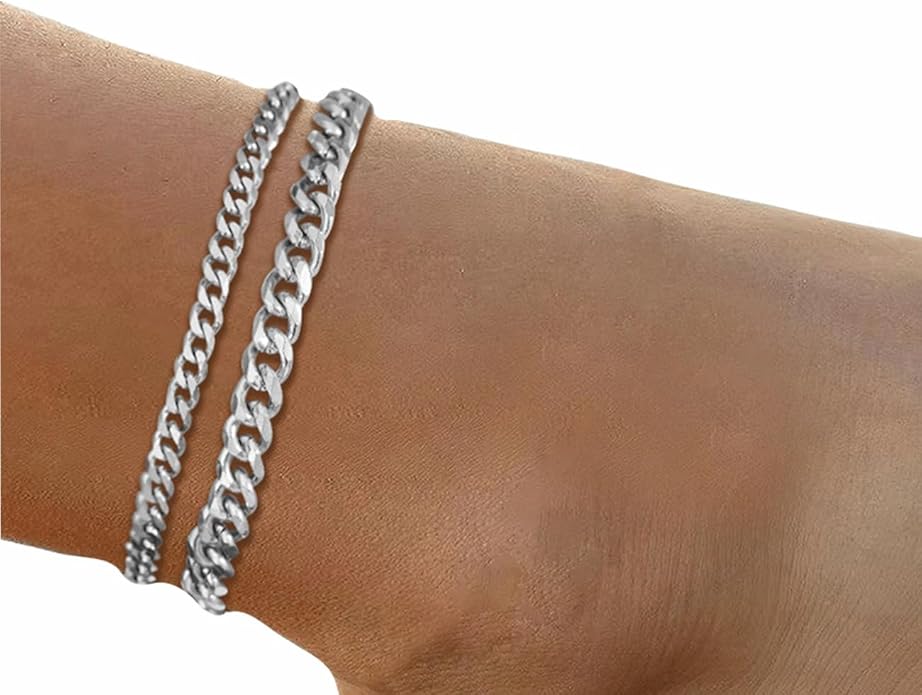 Ankle Bracelets For Women Waterproof Adjustable Ankles 18KGold Plated Dainty Trendy Layered Cuban Link Chain Anklets Set Beach Jewelry