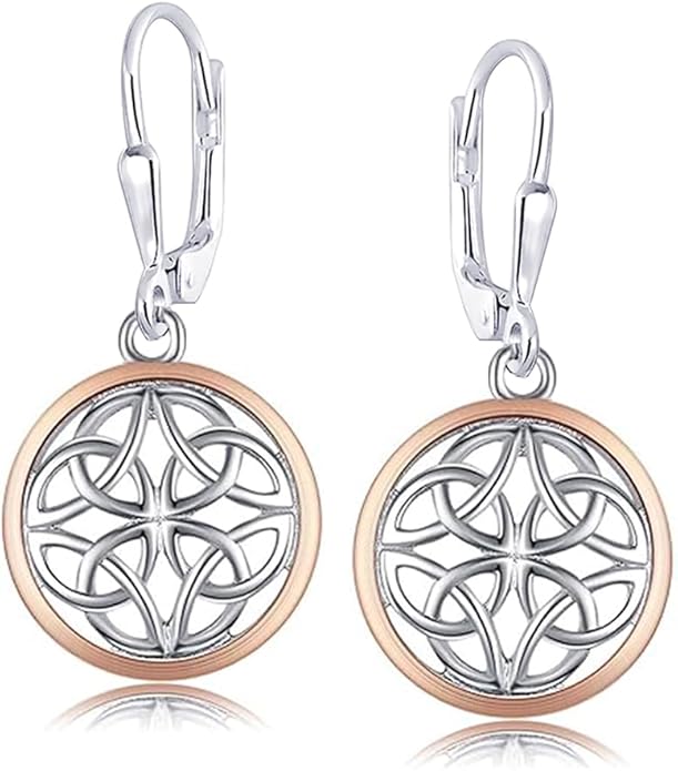 LeCalla 925 Sterling Silver Leverback Drop Earrings | Lightweight Celtic-Knot Filigree Heart Teardrop Dangle Earring for Women's Gift for Her