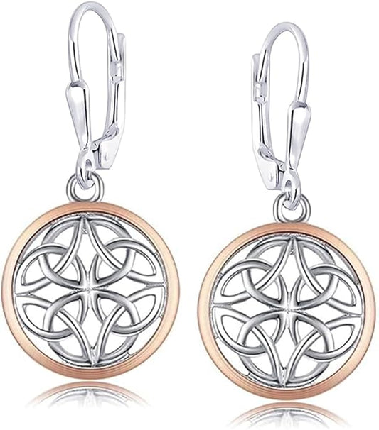 LeCalla 925 Sterling Silver Leverback Drop Earrings | Lightweight Celtic-Knot Filigree Heart Teardrop Dangle Earring for Women's Gift for Her