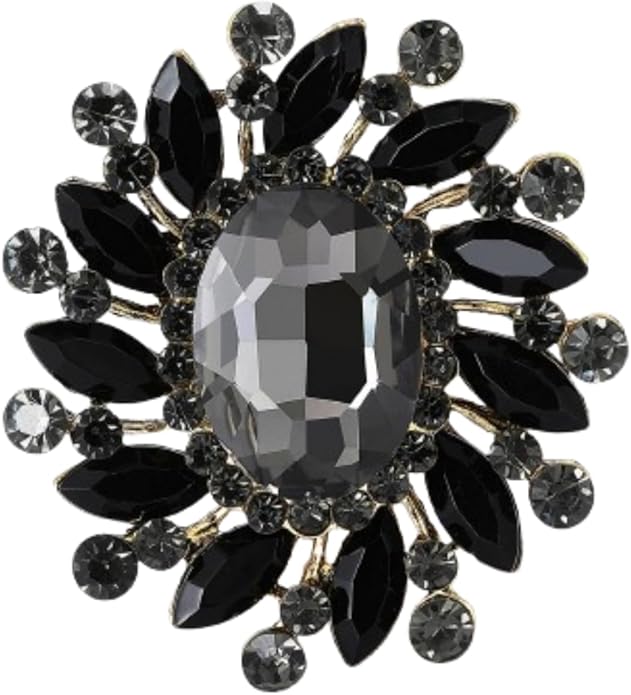 Rhinestone Brooch for Women,Vintage Crystal Flowers Brooch Statement Crystal Glass Lapel Pins Prom Classic Jewelry