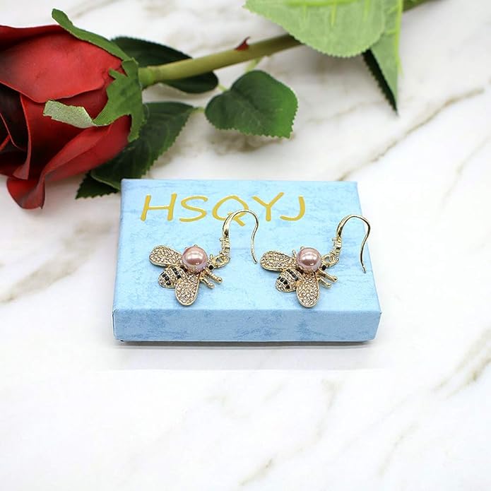 Honey Bee Brooches Crystal Insect Themed Bee Brooch Animal Fashion Shell Pearl Brooch Pin Gold Tone