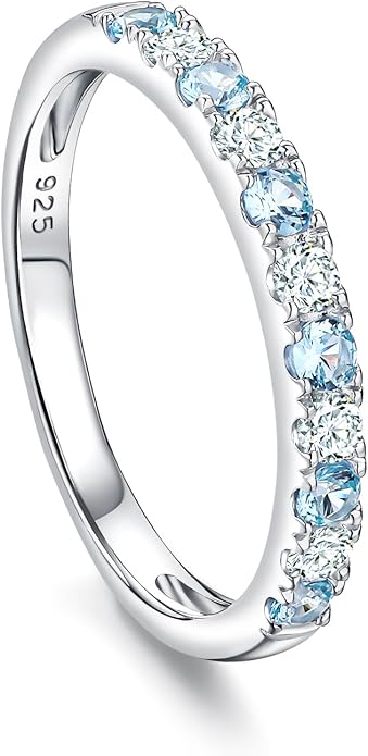 CAIDIKA Created Ruby/Sapphire/Emerald Stackable Rings for Women 14K Gold Plated/ 925 Sterling Silver 2.2mm Wedding Band Ring (with Gift Box)