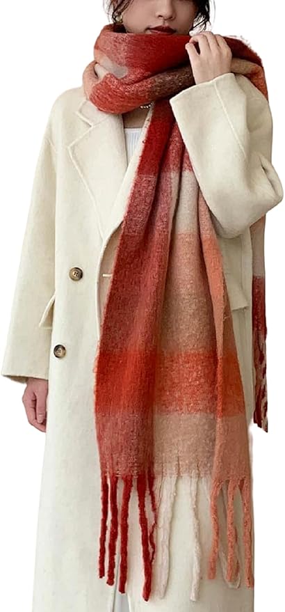Wander Agio Winter Women Warm Scarf Long Shawl Large Scarves Cold Weather Thick Blanket Scarfs Colorful Plaid